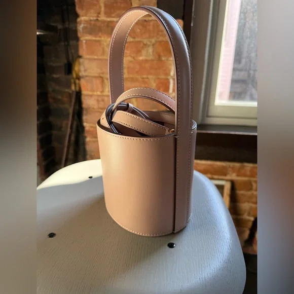 STAUD Mini Pink Bucket Crossbody Bag with Pink Drawstring - Picture 4 of 6